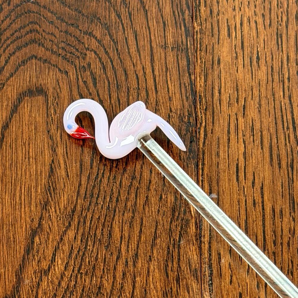 Vintage Flamingo Swizzle Sticks Cocktail Stirrers Retro Bar Cart Decor